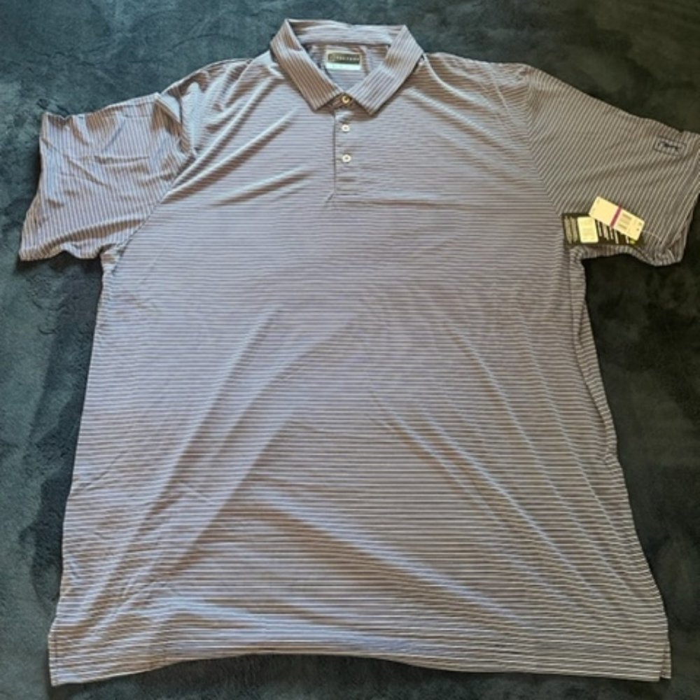 XXL Blue Striped PGA Tour Polo